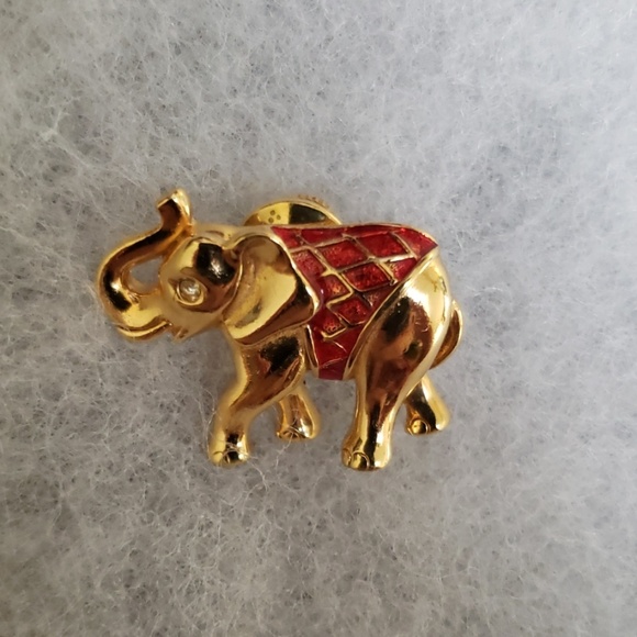 VTG Avon Elephant Enamel Rhinestone Christ… - Picture 5 of 6